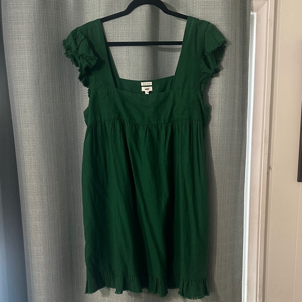 Green Square Neck Aerie Dress